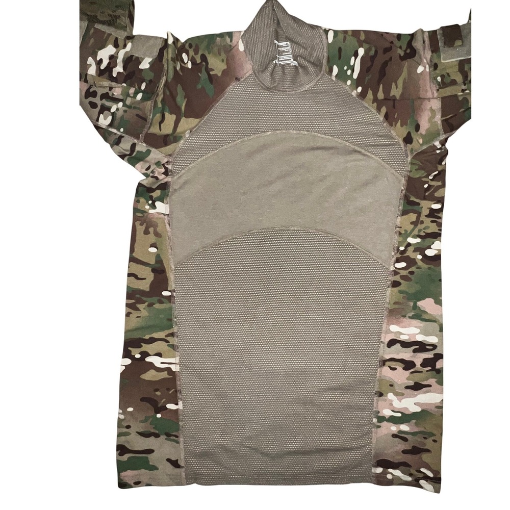 Mens Large Army Combat Shirt Long Sleeve Multicam Mesh‎ Shirt Flame Resistant